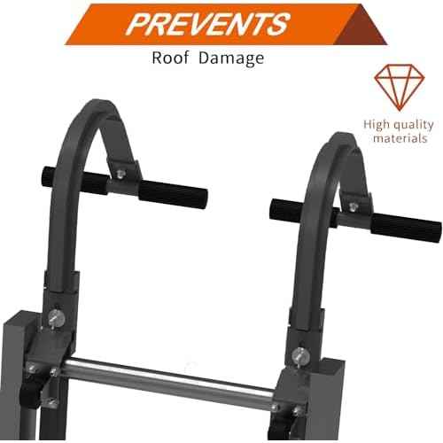 Roof Ladder Hook with Wheel Heavy Duty Ladder Stabilizer for Roof Ridge Extension Ladder, Rubber Grip T-Bar for Damage Prevention Lock Jaw Ladder Grip,Fast & Easy to Access Steep Roofs(Patent)