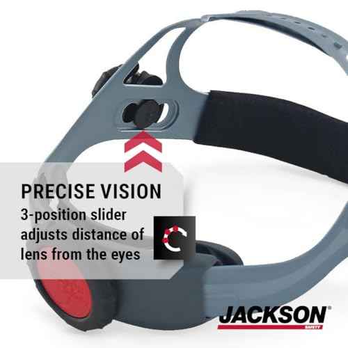 Jackson Safety 370 Speed Dial Replacement Ratcheting Headgear for Welding Helmets - Oversized Adjuster Knob, Adjustable Sliders, Hood Locks Up/Down, Patented Quick-Fit Rear Swivel Headband, Washable Sweatband - Made in USA