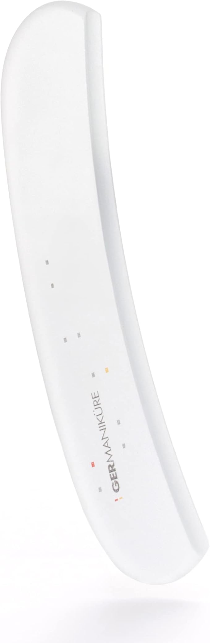 GERMANIKURE Clear Glass Moon File in Leather Case, Ethically Made in Czech Republic, Easy Guided Fingernail Filing