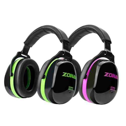 ZOHAN 012 Noise Reduction Earmuffs 2 Packs for Hearing Protection, NRR 28dB Adjustable Safety Ear Muffs for Mowing, Autism