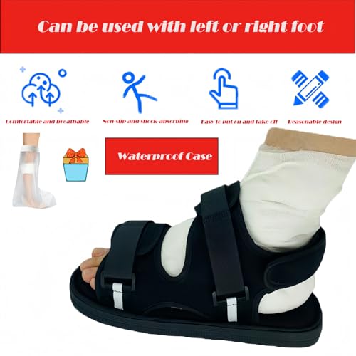 Medical open-toe plaster shoe, postoperative recovery shoes, plaster shoe covers medical boots suitable for foot sprains, ankle fractures, toes, suitable for left and right feet(S)