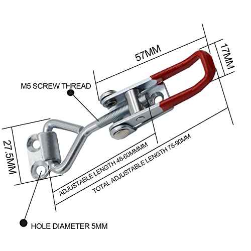 Adjustable Toggle Latch Clamp 4001, 330 Lbs 150Kg Holding Capacity, 4001 Heavy Duty Quick Release Pull Latch Toggle Clamp (R4001-8PCS)