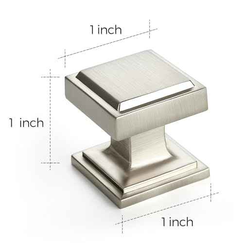 Ravinte 30 Pack Brushed Nickel Square Kitchen Cabinet Knobs,Zinc Solid Drawer Pulls,Farmouse Cabinet Handles for Cupboard, Closet, Dresser and Bathroom, Modern Cabinet Hardware for Cabinets