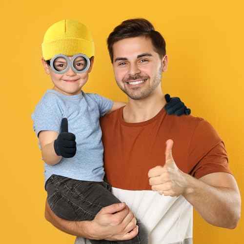 Halloween Costumes Accessories Vintage Steampunk Goggles Yellow Beanie Hat Black Gloves Striped Scarf Cosplay Supplies