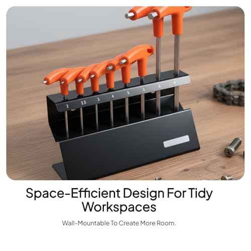 T Handle Allen Wrench Holder Only, Allen Keys Stand Empty, Stainless Steel Bracket Rack Hex Key Organizer Hex Wrench Storage