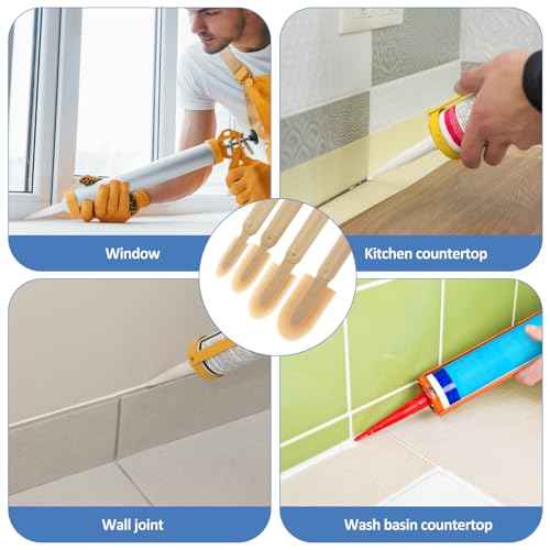 8Pcs Rubber Caulking Tool 4 Size Set Smooth Grout Sealant Caulking Tool Rubber Spatula Spreader Grout Sealer Applicator Smoothing Finger Finisher Grout Caulk Finishing Tool