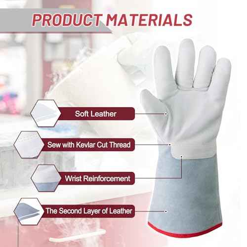 -482¢µ/-250¡É Cryogenic Gloves, 14.2"/36cm Low Temperature LN2 Liquid Nitrogen Freezer Dry Ice Cryo Antifreeze Gloves for Liquid Nitrogen Cold Storage