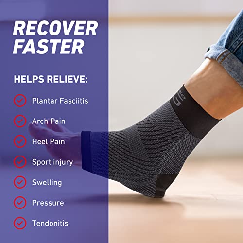 Neo-G Plantar Fasciitis Compression Socks – Support for Plantar Fasciitis, Heel and Arch Pain, Silicone Heel Cushioning for Targeted Pain Relief – Class 1 Medical Device – 1 Pair - L