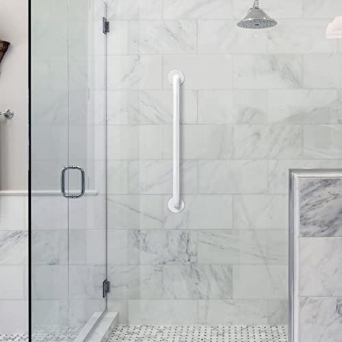 Medline White 32” Grab Bar for Shower & Bathtub, Independence Aid & Ease of Movement — for Elderly, Handicapped or Seniors, 300 lb. Capacity, 1 Bar