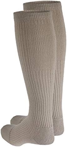 Truform Men's 15-20 mmHg Knee High Cushioned Athletic Support Compression Socks, Tan, Small (Pack of 2)