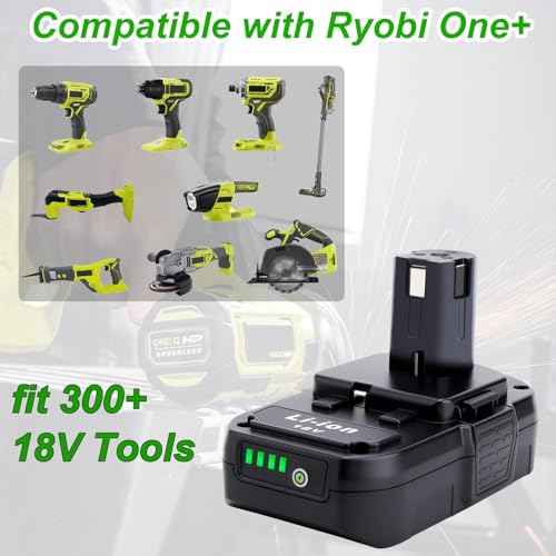 Upgraded 3000mAh Replacement for Ryobi 18V Battery 2Pack, Compatible with Ryobi 18V ONE+ Battery P103 P102 P105 P107 P108 P109 P122 18 Volt Lithium Cordless Power Tools