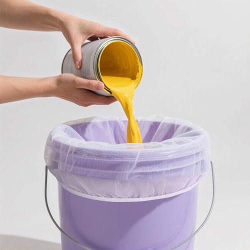 6 Pack Paint Strainer Bags 5 Gallon Paint Filter Bag with Elastic Top Opening Fine Mesh Bag for Gardening Hydroponics Painting Bucket Paint Strainer (White)