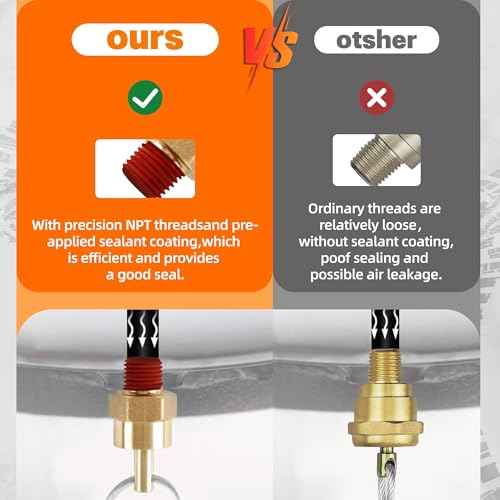 2PCS Air Tank Drain Valve Plug Fitting 1/4" NPT with 60" Cable Valve, Air Brake Reservoir Air Compressor Drain Valve For Semi Trucks