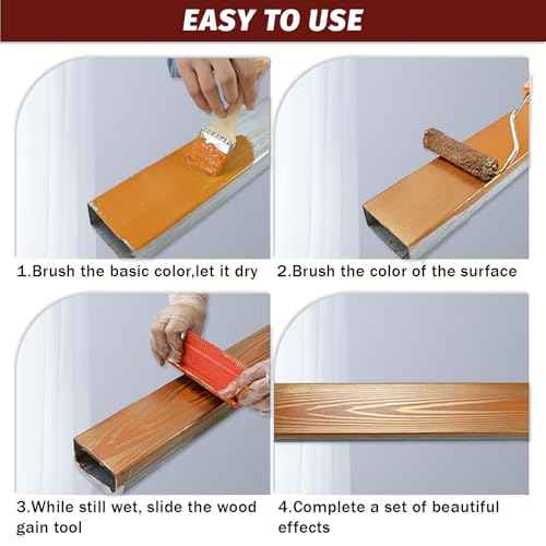 4 PCS Wood Grain Tool£¬Rubber Wood Graining Painting Tool, DIY Grain Painting Tool for All Surfaces and Wall Room Art Decoration, Household Wall Art Paint