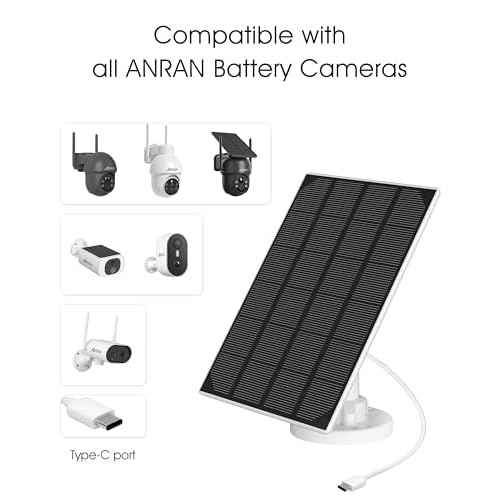 ANRAN 3W Solar Panel with 3M Micro USB & Type-C Port Cable, Compatible with Rechargeable Battery Powered Security Cameras CCTV Cameras, IP65 Waterproof, 360¡ÆAdjustable Mounting, Outdoor