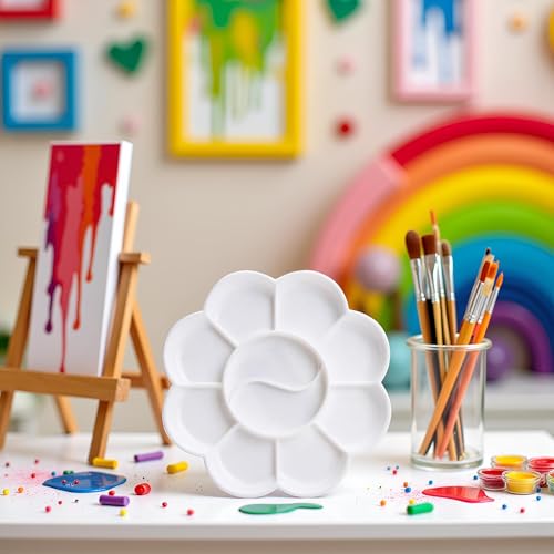 White 1 Pcs 4.7 Inch Paint Tray Palettes Paint Pallet Paint Tray for Kids, Plastic Palette, Paint Pallets for Kids Palettes and Palette Cups