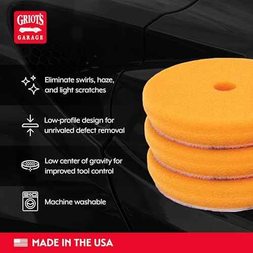 Griot's Garage 3" BOSS Correcting Foam Pads for Car Polishing, Buffing, Detailing and Light to Moderate Auto Paint Correction, Durable, Machine-Washable, Pack of 3
