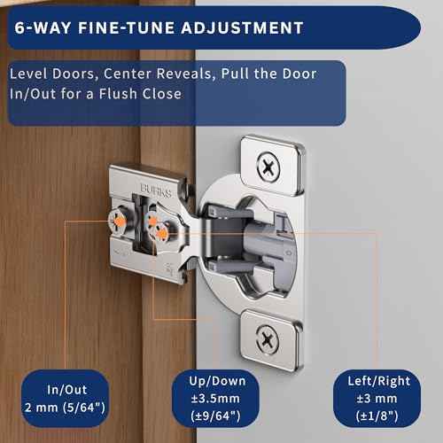 Burks Hinges 30 Pack 1/2'' Overlay Soft Close Hinges for Kitchen Cabinets - Stainless Steel, Anti-Rust, Self Closing Concealed Hinges, Installation Instruction and Screws Included