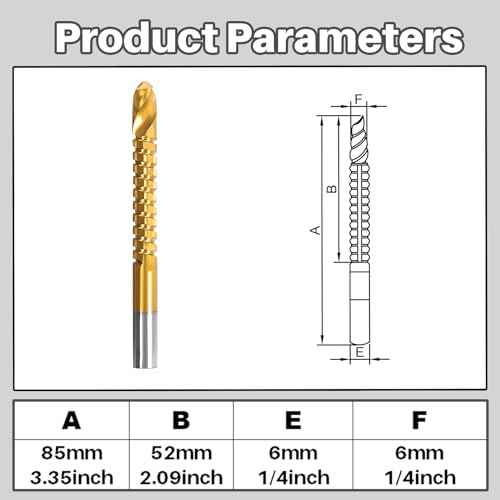 Tapered Reamer Set with T Handle, 3-13mm (1/8''-1/2'') & 5-16mm (3/16"-5/8") 6 Fluted, Carbon Steel Hex Shank for Guitar Woodworking - 2pcs