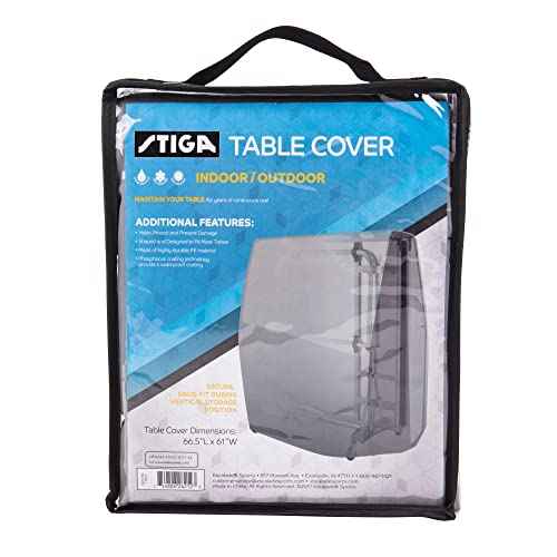 STIGA Universal Ping Pong Table Cover- Outdoor/Indoor - Premium All-Weather Resistant, Rust Resistant, UV Protection ? Elastic Fit on 9¡¯ x 5¡¯ Regulation-Sized Table Tennis Tables in Upright Position