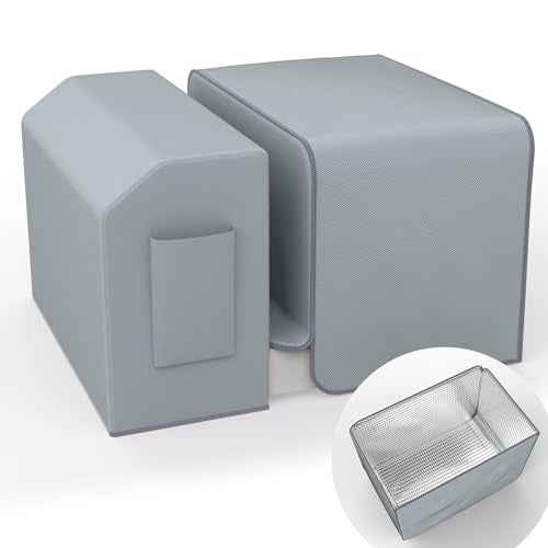 Window Air Conditioner Cover Kit for U-Shape Window AC,Magnetic Easy Install,2 Covers for Outdoor and Indoor Unit,3 Layers Insulated Outside Cover,Full Covered Indoor Covers Block Cold Draft