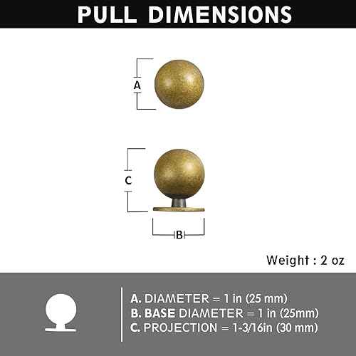 Set of 24 -Sleek Round Antique Brass Cabinet Knobs - Retro and Minimalist Hardware for Stylish Home Enhancement - 1 Inch Diameter