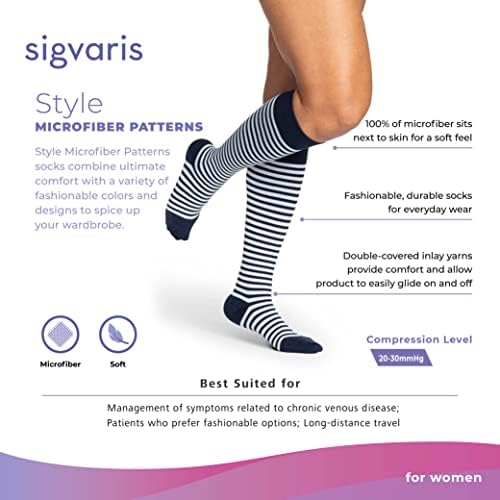 SIGVARIS Men’s Essential Cotton 230 Closed Toe Calf-High Socks 20-30mmHg