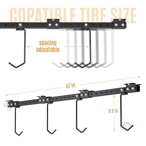 Adjustable Ceiling Mounted Bike Rack for Garage, Hold 4-8 Bikes, Hanger for Space-Saving Storage - adjustable ceiling hooks, nice Bicycle stand.
