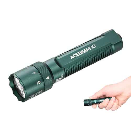 ACEBEAM K1 Rechargeable EDC AA Flashlight with Green Beam, UV and White LED Combo, 1000 High Lumens Pocket Flashlight, Triple Sources Super Bright Small Flash Light for Emergency, Camping, Home