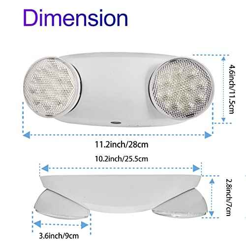 GZRUIYANG LED Emergency Lights with Battery Backup, Commercial Emergency Light Fixtures for Business Home Power Failure Emergency Exit Sign Lighting with 1.0 Meter Plug in Cord AC120V