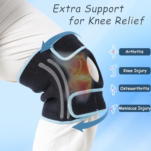King Mills Extra Large Knee Brace Support to Knee Pain, Arthritis or Meniscus Tear. Adjustable Plus Size Knee Brace for Women and Men, Adult 2XL, Grey Black.