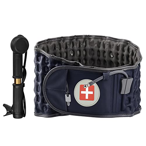 Decompression Back Belt Inflatable Lower Back Brace for Low Back Pain Relief Lumbar Traction Device with Hand Pump, One Size Fits 29-49 Waist