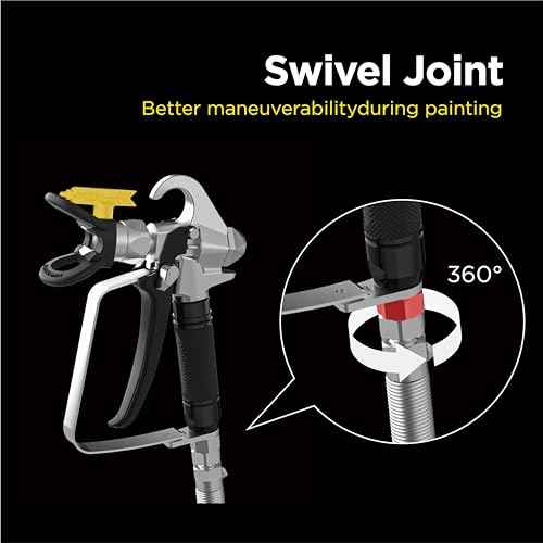 InoKraft Airless Paint Spray Gun High Pressure 3600 PSI with 515 Reversible Nozzle Tip for Exterior Paint/Primer, with Swivel Joint for Airless Paint Sprayers M1 & M3, Paint Sprayer Accessories