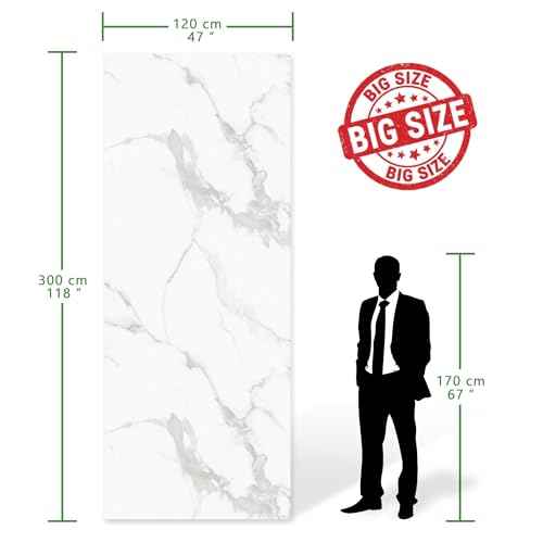 Marble Peel and Stick Waterproof Wall Paneling, 118" x 47" Carrara White Glossy Finish Self-Adhesive Backsplash Tile Vinyl Wall Panel for Kitchen Bathroom Wall Decor, Covers 38.75 Sq. Ft.