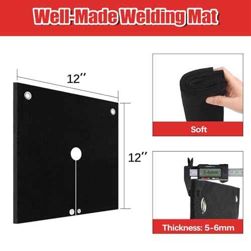 20x20x0.2in Welding Blanket Fireproof, 2 Packs 5mm Upgraded Thickened Heat Shield Mat, Brazing Heat Shield for Torch, Welding Pad for Plumbing, Solder Plumbers HVAC Torch Protector