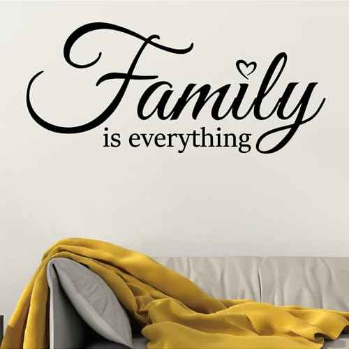 YOYOJOY Family is Everything Wall Decals Quote Home Decor Art Quote Decals Wall Art Stickers Decal Home Decor(Black)