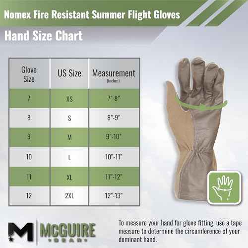 M MCGUIRE GEAR Nomex Summer Flight Gloves, Fire-Resistant Tactical Gloves for Pilots, Military, Law Enforcement & Mechanics