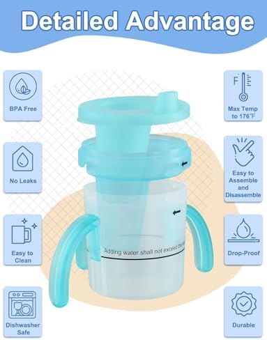 Dysphagia Cups for Adults 5cc 10cc 15cc, Limited Slow Flow Dysphagia Regulating Drinking Cup for Elderly People with Swallowing Disorders, Prevent Choking and Aspiration (Light Blue)