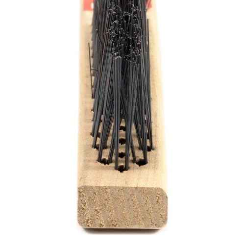 Forney 70522 V-Groove Carbon Steel Wire Brush, with Wood Handle, 13-3/4-Inch-by-.014-Inch