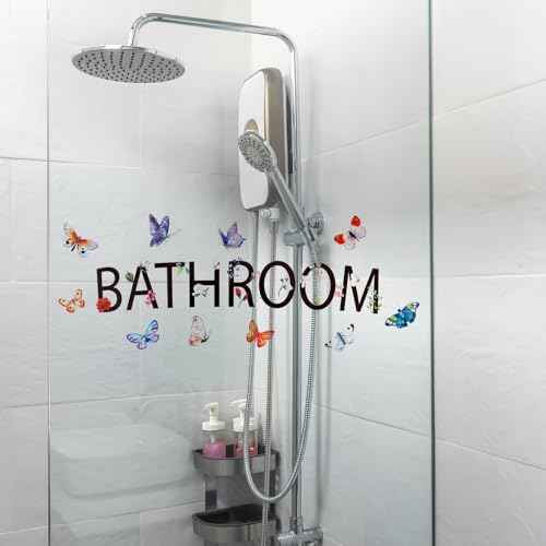 2pcs Bathroom Wall Decals Stickers Decor DIY Removable for Wash Room Door Signs Vinyl Lettering Sticker Home Decoration
