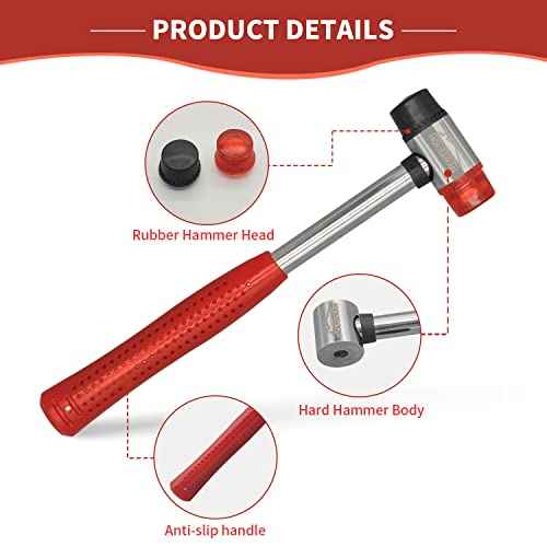 Rubber Mallet, Small Rubber Mallet, Small Hammer, Nylon Hammer, Rubber Mallet Hammer for Vinyl Flooring, Tile, Crafts, Jewelry Making