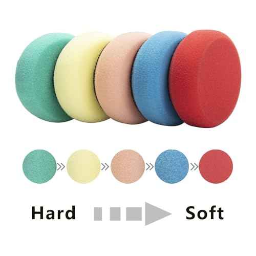 Car Foam Drill Polishing Pad Kit, 44Pcs 1inch 2inch 3inch Detail Polishing Buffing Pad Mix Size Car Detailing Kit with 5/8-11 Thread Backing pad & Adapters for Buffer Polisher Polishing, Buffing