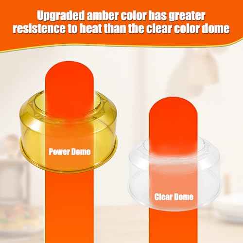 Upgraded Power Dome Replacement for NuWave Oven Pro Plus and for Elite Oven, Impact and Heat Resistant Transparent Amber Plastic Hood Cover, Easy to Clean Oven Dome