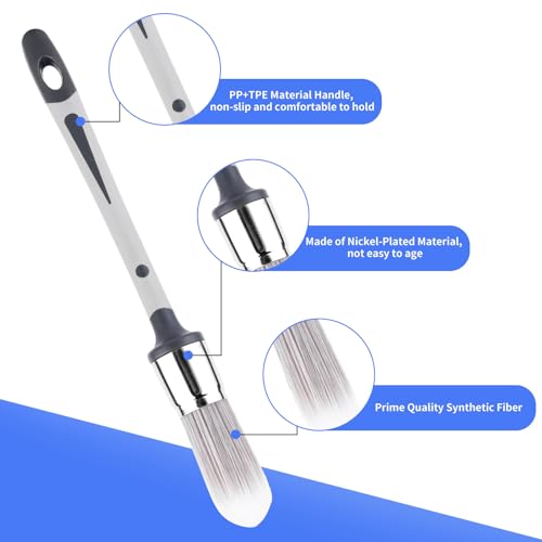 4pcs Corner Detail Painting Brush Set, Precision Edge Craft Art Trim Painting Walls Brushes with Anti-Slip Handle Small Touch Up Durable Versatile Tool for Applying Gel Acrylic Glue Varnish