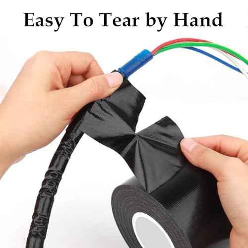 Black Duct Tape Heavy Duty,2.36inch x 22yds,Strong Adhesive High Strength, Waterproof No Residue Duct Tape,Mesh Tape for Indoor and Outdoor Repairing Sealing Bonding,Hand Tearable