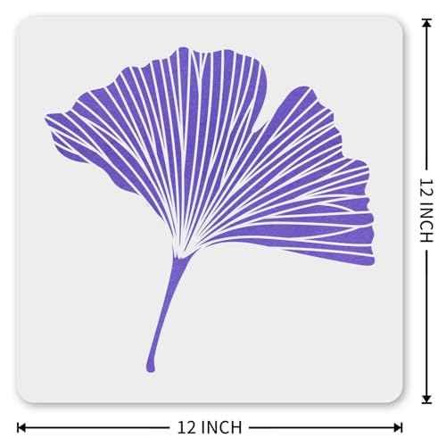 MAGJUCHE Ginkgo Leaf Stencil 12 Inches, Reusable Biloba Stencil for Painting DIY Crafts Decor