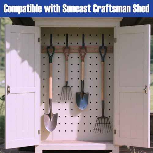 21 Pcs Storage Shed Tool Hooks, Craftsman Shed Shelves Accessories for Hanging Organization J/U-Shape ABS Hanger with Replacement Screws for Wrench Shovels Rakes (Black)
