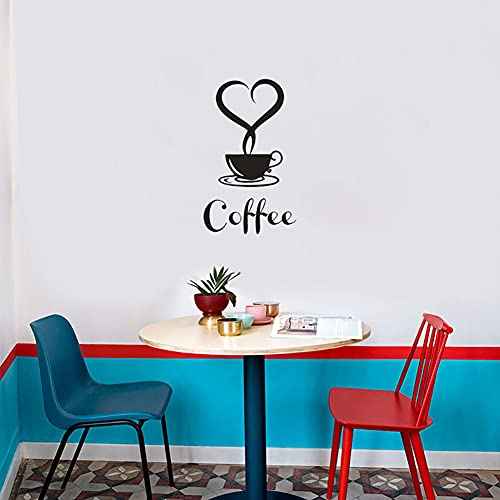 4 Pack Coffee Tea Cup Art Wall Decal Sticker, Coffee Bar Wall Decor Removable Signs DIY Vinyl Mug Decal Wallpaper for Cafe Pub Restaurant Kitchen Home Office Shop Hotel Wall Decoration
