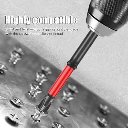 FPH2 Impact Screwdriver Bit Set, S2 Steel 65mm & 110mm Slotted Heads 1/4 inch Hex Shank, CNC Machined Tips with Magnetism, Cross Slot Screw Driver Drill Bits Used on Electricians
