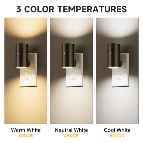 NIORSUN Night Lights Plug into Wall, Dimmable with 3 Color Modes & Auto On/Off Sensor, Ultra-Slim Nightlight for Hallway, Bathroom, Bedroom, Nursery, Kitchen (10 Pack, Black)